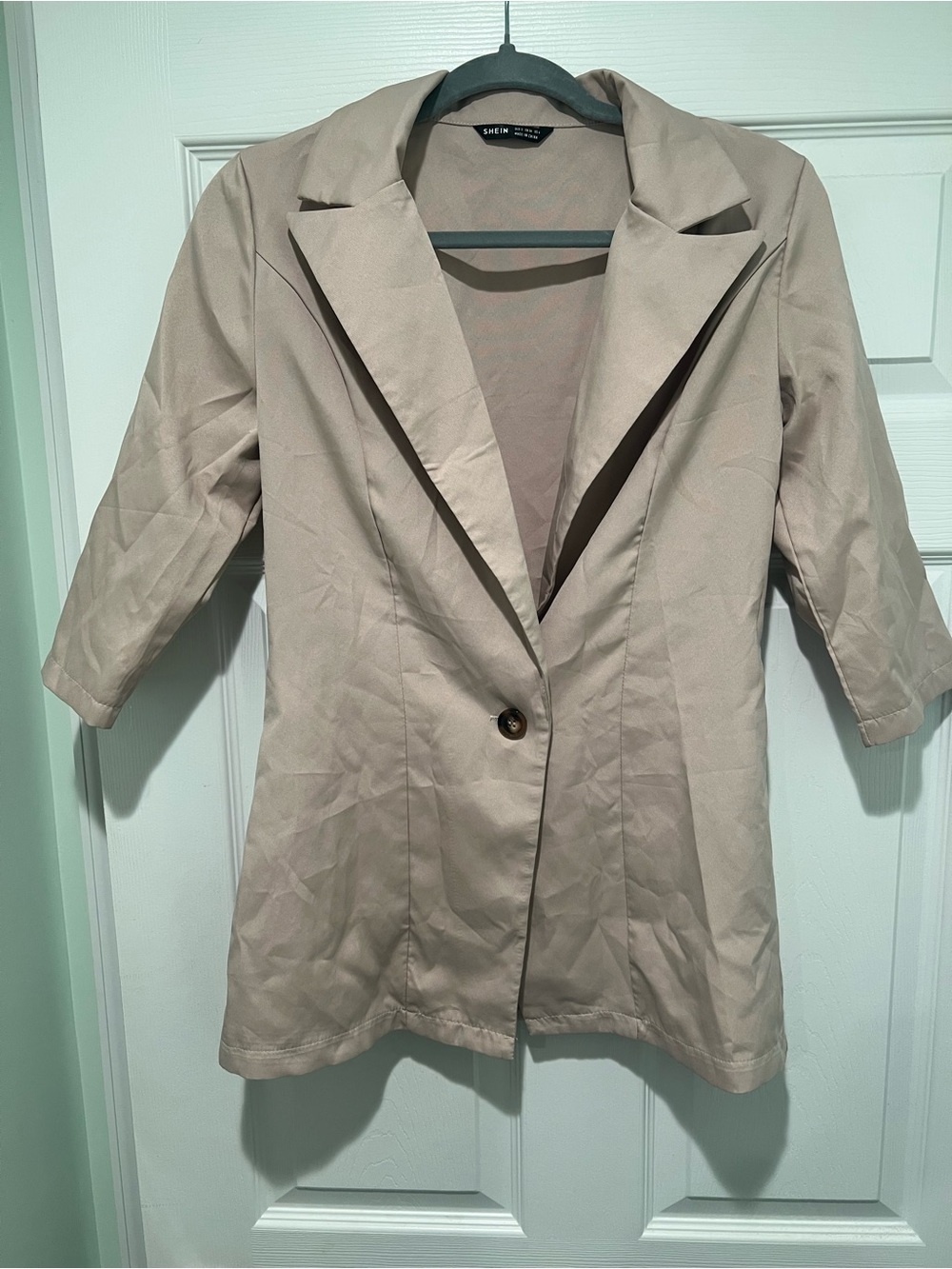 SHEIN Light Beige Single-Button Blazer